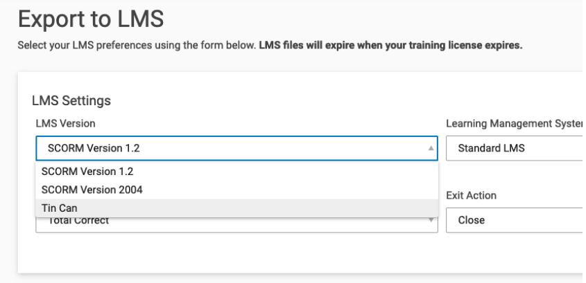 Export to LMS